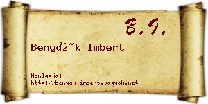 Benyák Imbert névjegykártya